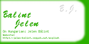 balint jelen business card
