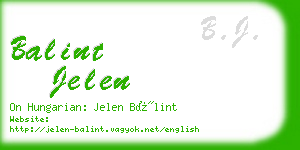 balint jelen business card